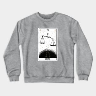 Libra Distressed Goth Tarot Zodiac Sign Crewneck Sweatshirt